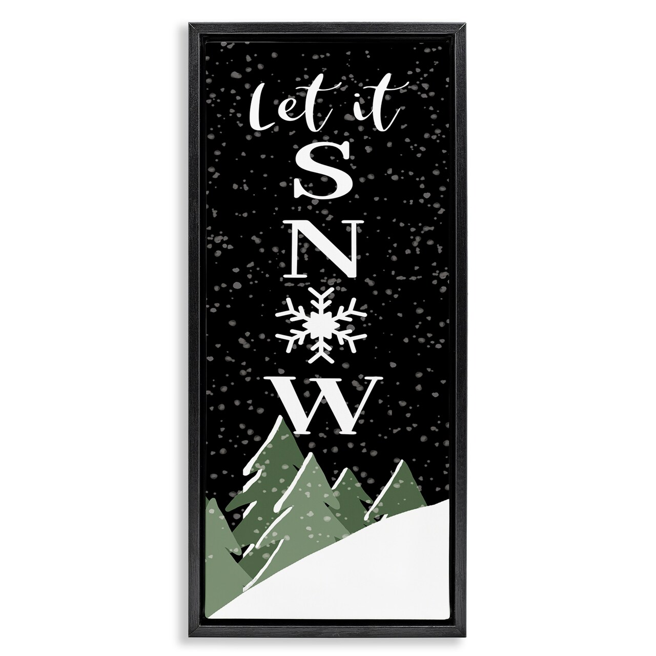 Stupell Industries Let It Snow Winter Scene Framed Floater Canvas Wall Art